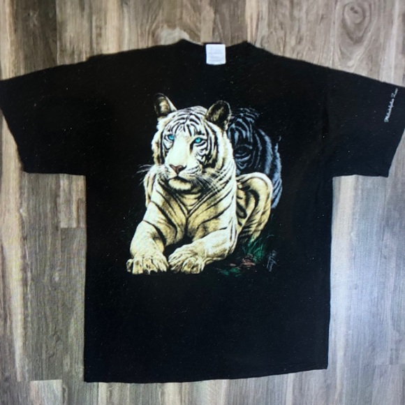 Tultex Other - Tultex Black Tee with White Graphic